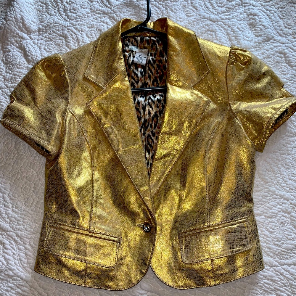 Gold leather jacket mint condition